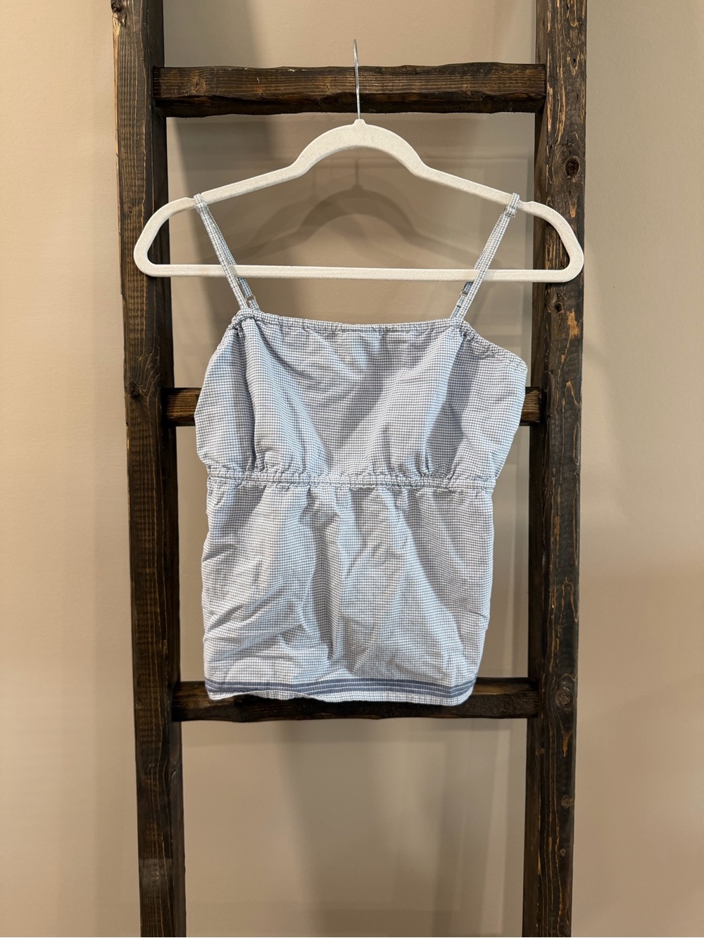 Aeropostale Gingham Y2K Tie Open Back Tank Top